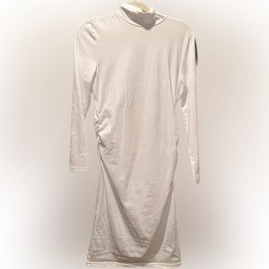 White Maternity Turtleneck Dress